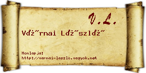 Várnai László névjegykártya